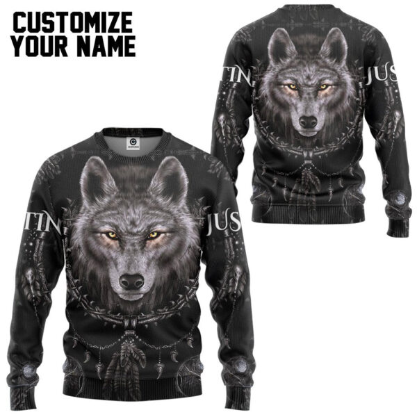 Gearhuman 3D Wolf Dreamcatcher Custom Name Tshirt Hoodie Apparel GB100310 3D Apparel