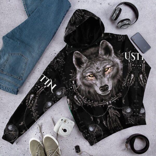 Gearhuman 3D Wolf Dreamcatcher Custom Name Tshirt Hoodie Apparel GB100310 3D Apparel