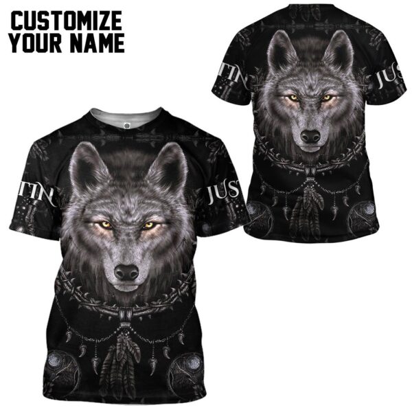 Gearhuman 3D Wolf Dreamcatcher Custom Name Tshirt Hoodie Apparel GB100310 3D Apparel