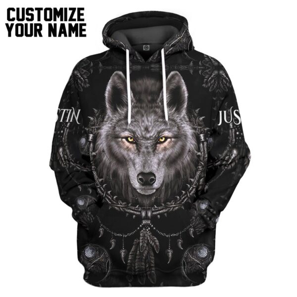 Gearhuman 3D Wolf Dreamcatcher Custom Name Tshirt Hoodie Apparel GB100310 3D Apparel Hoodie S
