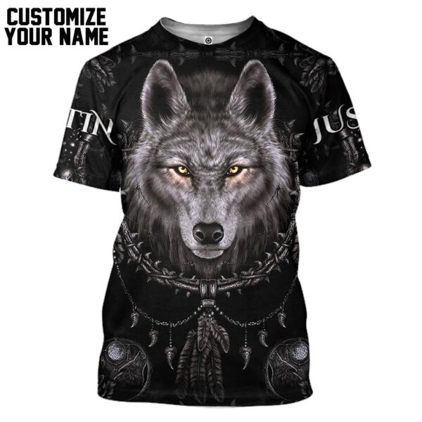 Gearhuman 3D Wolf Dreamcatcher Custom Name Tshirt Hoodie Apparel GB100310 3D Apparel T-Shirt S