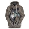 Gearhuman 3D Wolf Fleece Tshirt Hoodie Apparel ZZ08072133 3D Apparel Hoodie S