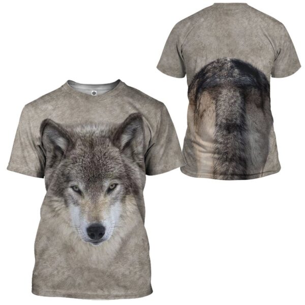Gearhuman 3D Wolf Front And Back Tshirt Hoodie Apparel GV09033 3D Apparel