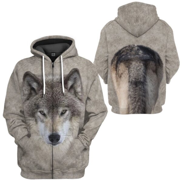Gearhuman 3D Wolf Front And Back Tshirt Hoodie Apparel GV09033 3D Apparel