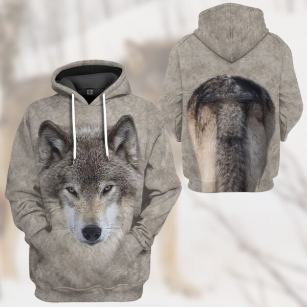 Gearhuman 3D Wolf Front And Back Tshirt Hoodie Apparel GV09033 3D Apparel