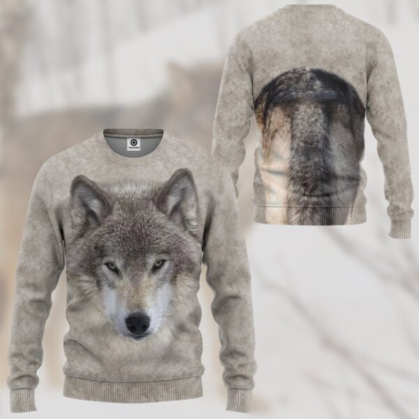 Gearhuman 3D Wolf Front And Back Tshirt Hoodie Apparel GV09033 3D Apparel