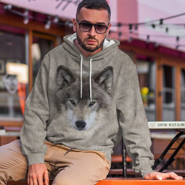 Gearhuman 3D Wolf Front And Back Tshirt Hoodie Apparel GV09033 3D Apparel