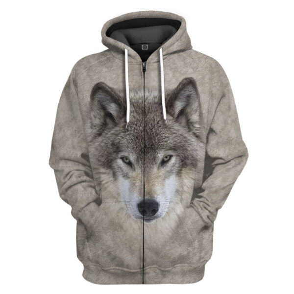 Gearhuman 3D Wolf Front And Back Tshirt Hoodie Apparel GV09033 3D Apparel Zip Hoodie S