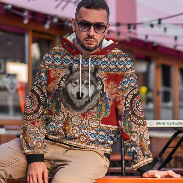 Gearhuman 3D Wolf Native American Tshirt Hoodie Apparel GB03033 3D Apparel