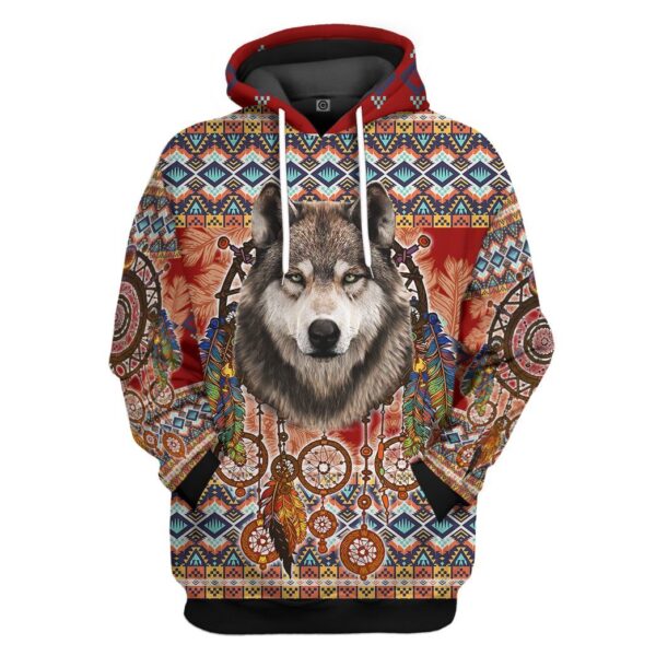 Gearhuman 3D Wolf Native American Tshirt Hoodie Apparel GB03033 3D Apparel Hoodie S