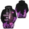 Gearhuman 3D Wolf Pink He Keep Me Safe Custom Tshirt Hoodie Apparel GK18012 3D Apparel