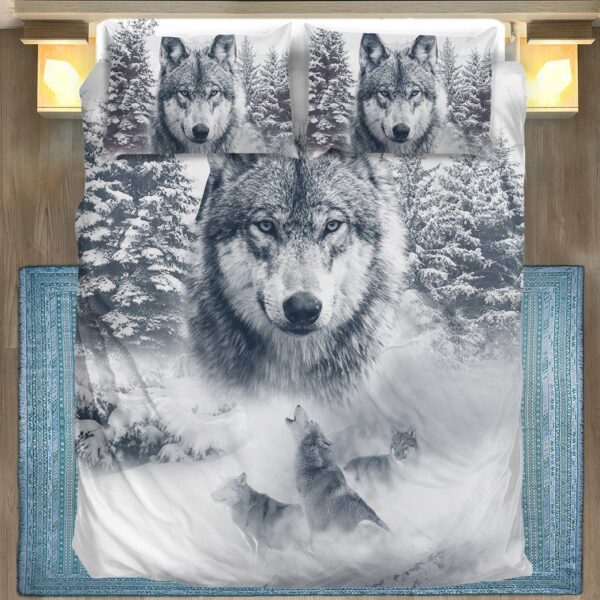 Gearhuman 3D Wolf Snow Bedding Set GB11033 Bedding Set