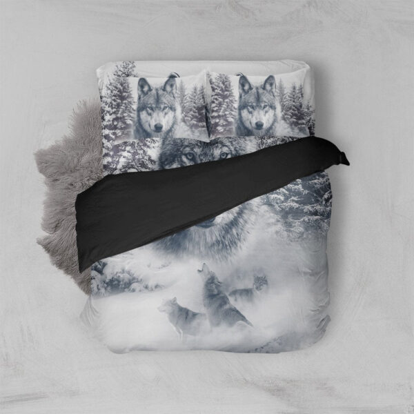Gearhuman 3D Wolf Snow Bedding Set GB11033 Bedding Set Twin 3PCS