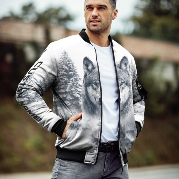 Gearhuman 3D Wolf Snow Custom Name Bomber GB03035 Bomber