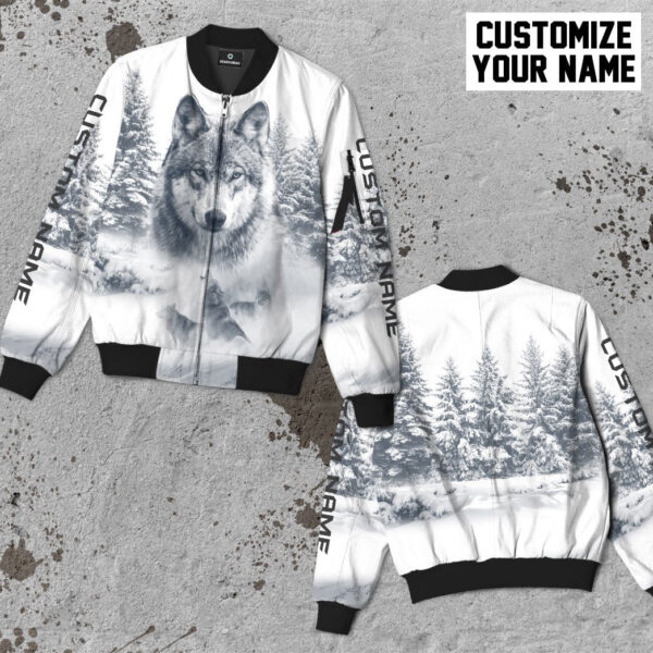 Gearhuman 3D Wolf Snow Custom Name Bomber GB03035 Bomber