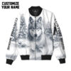 Gearhuman 3D Wolf Snow Custom Name Bomber GB03035 Bomber Jacket Bomber S