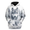Gearhuman 3D Wolf Snow Custom Name Tshirt Hoodie Apparel GB180214 3D Apparel Hoodie S