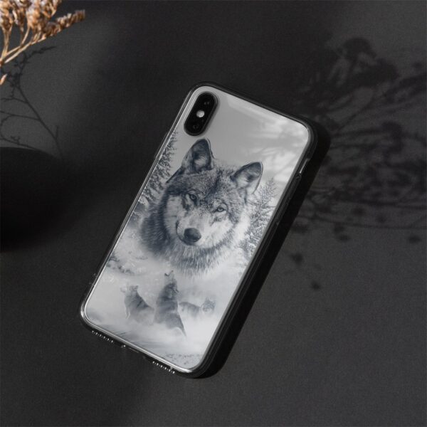 Gearhuman 3D Wolf Snow Phonecase GB11032 Glass Phone Case