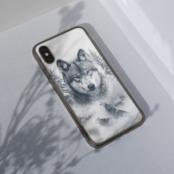 Gearhuman 3D Wolf Snow Phonecase GB11032 Glass Phone Case