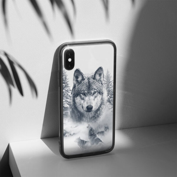 Gearhuman 3D Wolf Snow Phonecase GB11032 Glass Phone Case