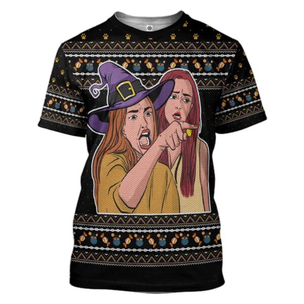 Gearhuman 3D Woman Yelling At A Cat Ugly Sweater Halloween Custom Tshirt Apparel GC14091 3D T-shirt T-Shirt S 