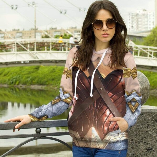 Gearhuman 3D Wonder Woman Costume Custom Hoodie Apparel GW13089 3D Custom Fleece Hoodies