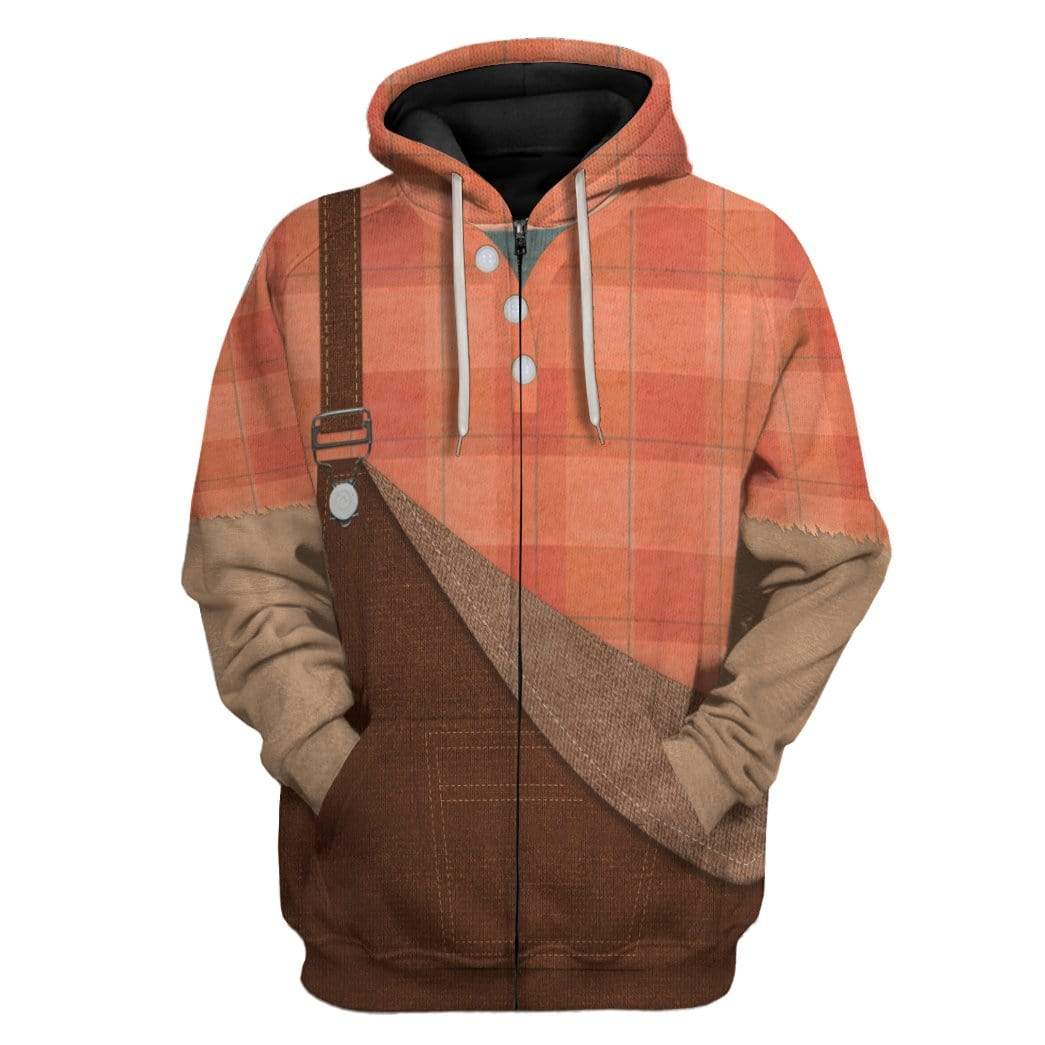 Gearhuman 3D Wreck It Ralph Custom Hoodie Apparel GV19054 3D Custom Fleece Hoodies Zip Hoodie S