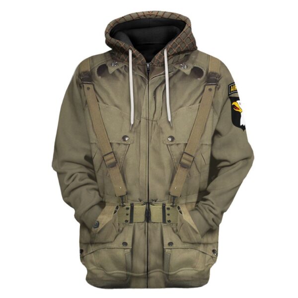 Gearhuman 3D WW2 Paratroopers Custom Tshirt Hoodie Appreal CK19115 3D Apparel Zip Hoodie S