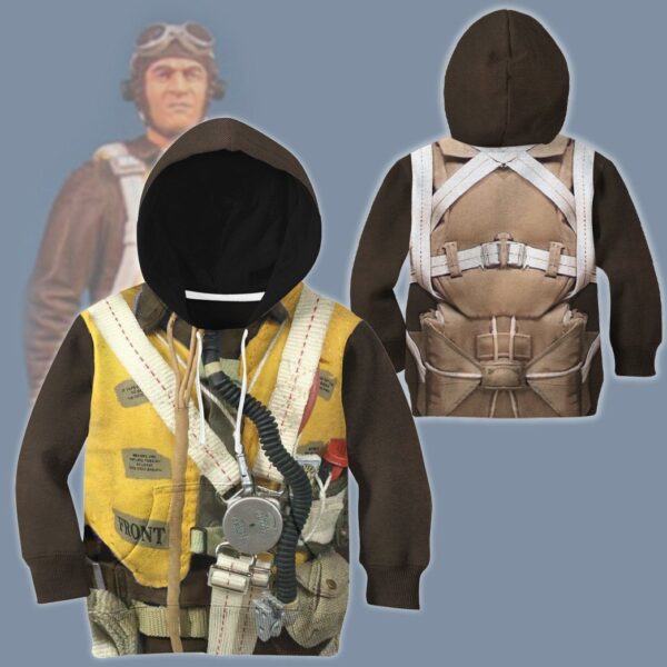 Gearhuman 3D WWII Pilot Soldier Kid Tshirt Hoodie Apparel GK07013 Kid 3D Apparel