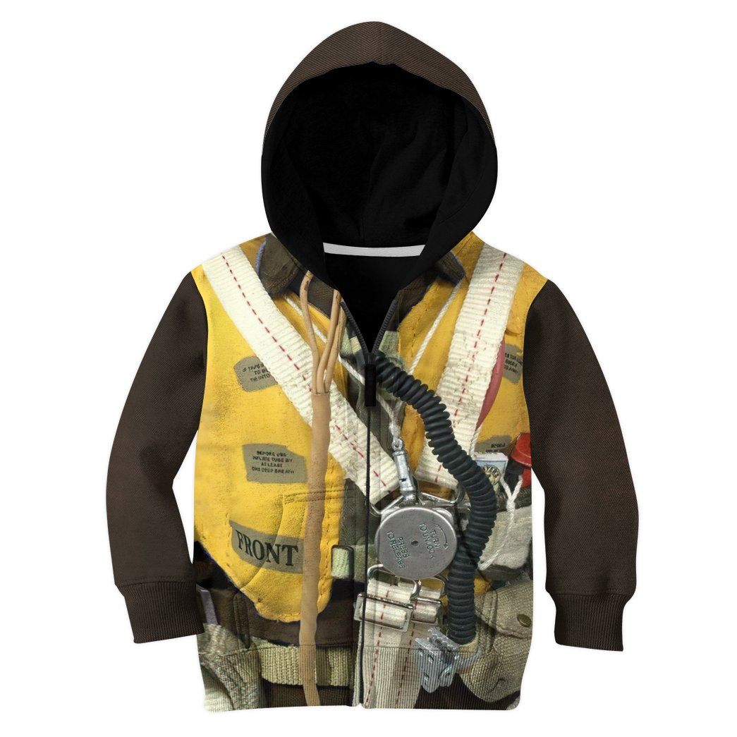 Gearhuman 3D WWII Pilot Soldier Kid Tshirt Hoodie Apparel GK07013 Kid 3D Apparel Kid Zip Hoodie S'