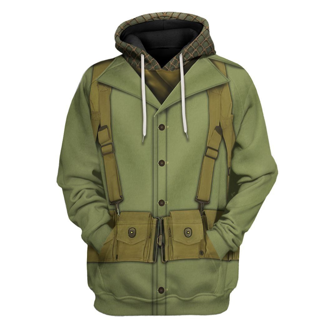 Gearhuman 3D WWII Soldier Custom Tshirt Hoodie Appreal CK19114 3D Apparel Hoodie S
