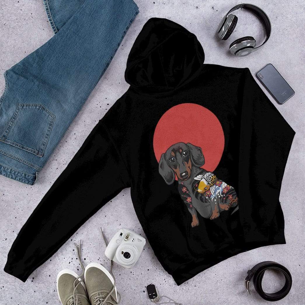 Gearhuman 3D Yakuza Dachshund Custom Hoodie Apparel GN170819 3D Custom Fleece Hoodies