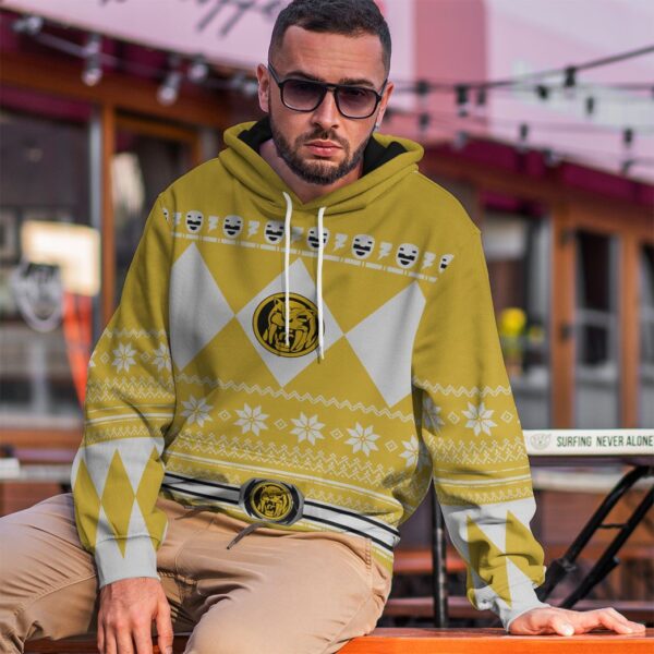 Gearhuman 3D Yellow Power Ranger Custom Tshirt Hoodie Apparel CW291010 3D Apparel 