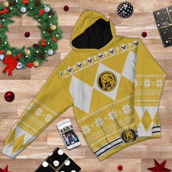 Gearhuman 3D Yellow Power Ranger Custom Tshirt Hoodie Apparel CW291010 3D Apparel 