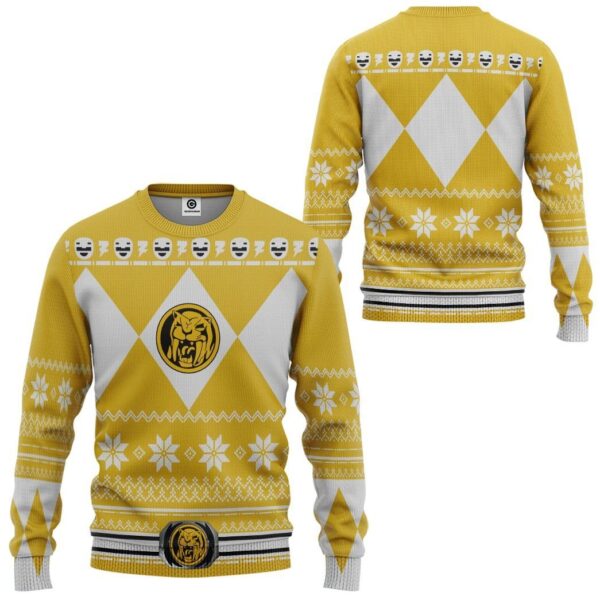 Gearhuman 3D Yellow Power Ranger Custom Tshirt Hoodie Apparel CW291010 3D Apparel 