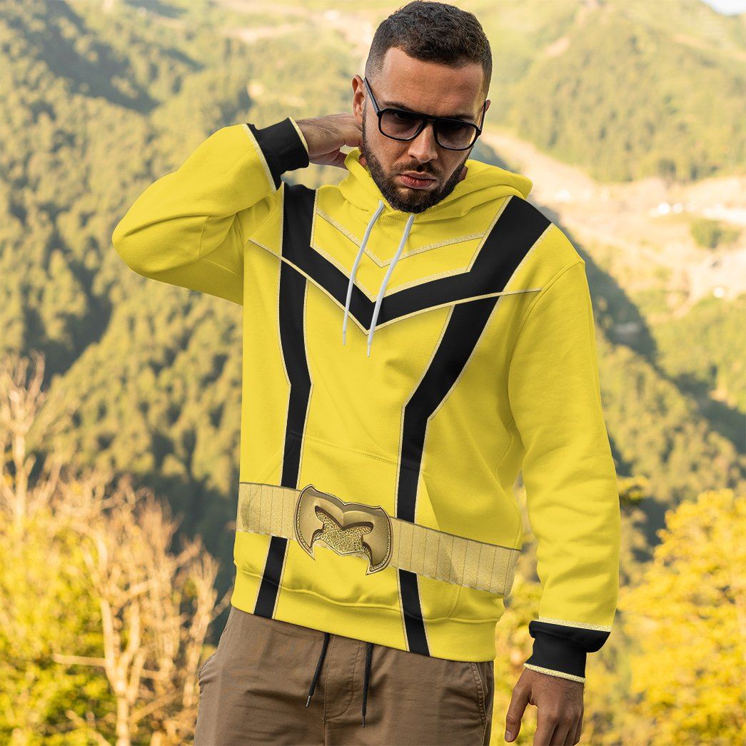 Gearhuman 3D Yellow Power Rangers Mystic Force Tshirt Hoodie Apparel GB130112 3D Apparel