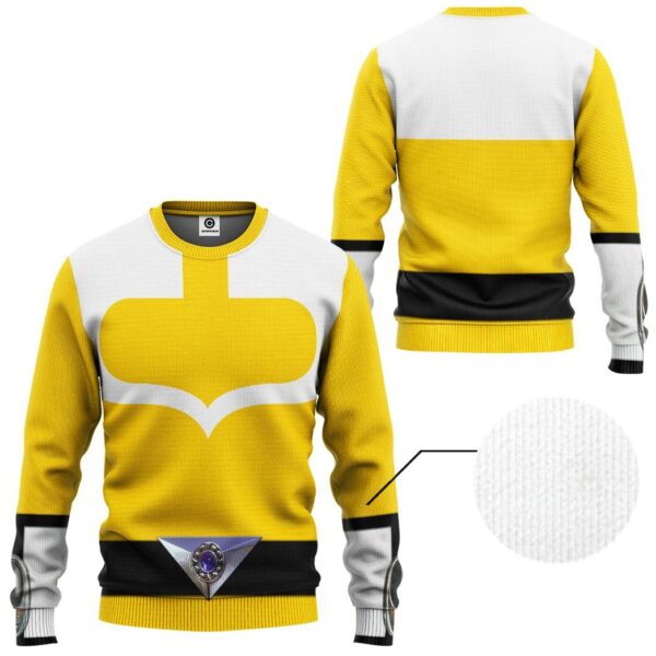 Gearhuman 3D Yellow Power Rangers Time Force Tshirt Hoodie Apparel GB15013 3D Apparel