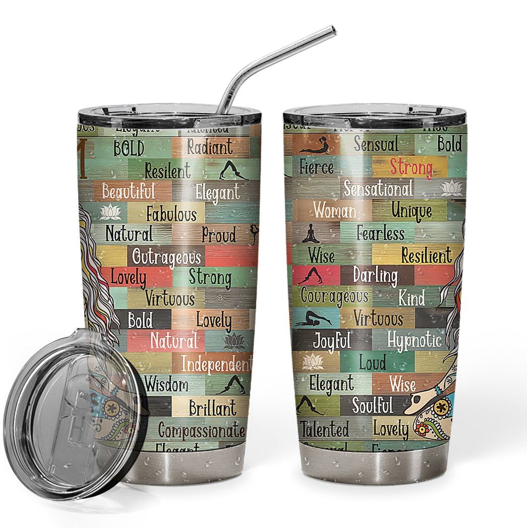 Gearhuman 3D Yoga I Am Custom Design Vacuum Insulated Tumbler GV08092 Tumbler 20oz