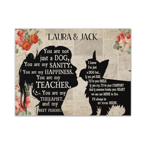 Gearhuman 3D Yorkshire Terrier My Best Friend Custom Name Canvas GW260112 Canvas 1 Piece Non Frame M