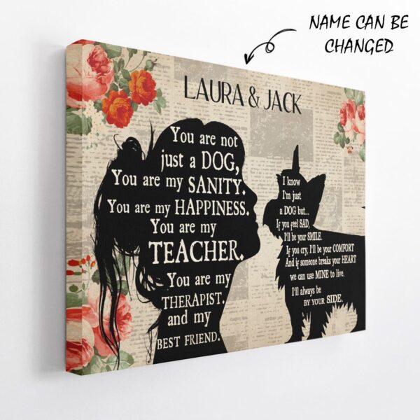 Gearhuman 3D Yorkshire Terrier My Best Friend Custom Name Canvas GW260112 Canvas
