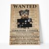 Gearhuman 3D Yorkshire Terrier Wanted Canvas GK260120 Canvas 1 Piece Non Frame M