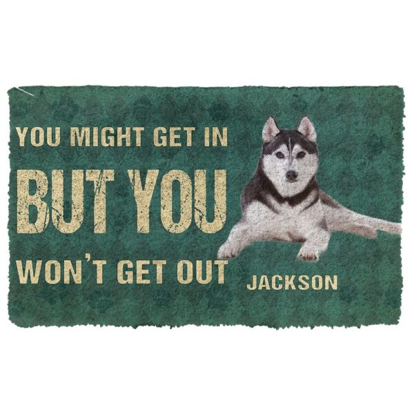 Gearhuman 3D You Might Get In But You Wont Get Out Siberian Huskies Dog Doormat GV29011 Doormat Doormat S(15,8''x23,6'')