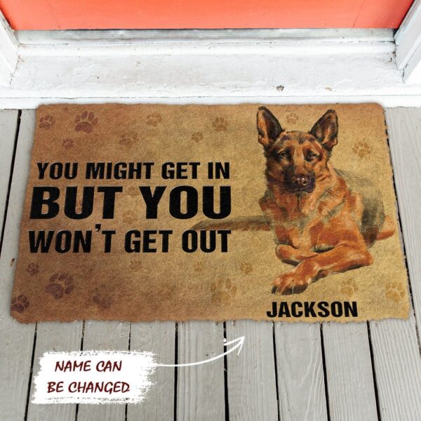Gearhuman 3D You Might Get In German Shepherd Custom Name Doormat GV22014 Doormat