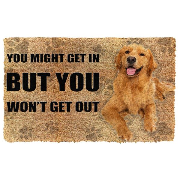 Gearhuman 3D You Might Get In Golden Retriever Custom Doormat GB20014 Doormat Doormat S(15,8''x23,6'') 