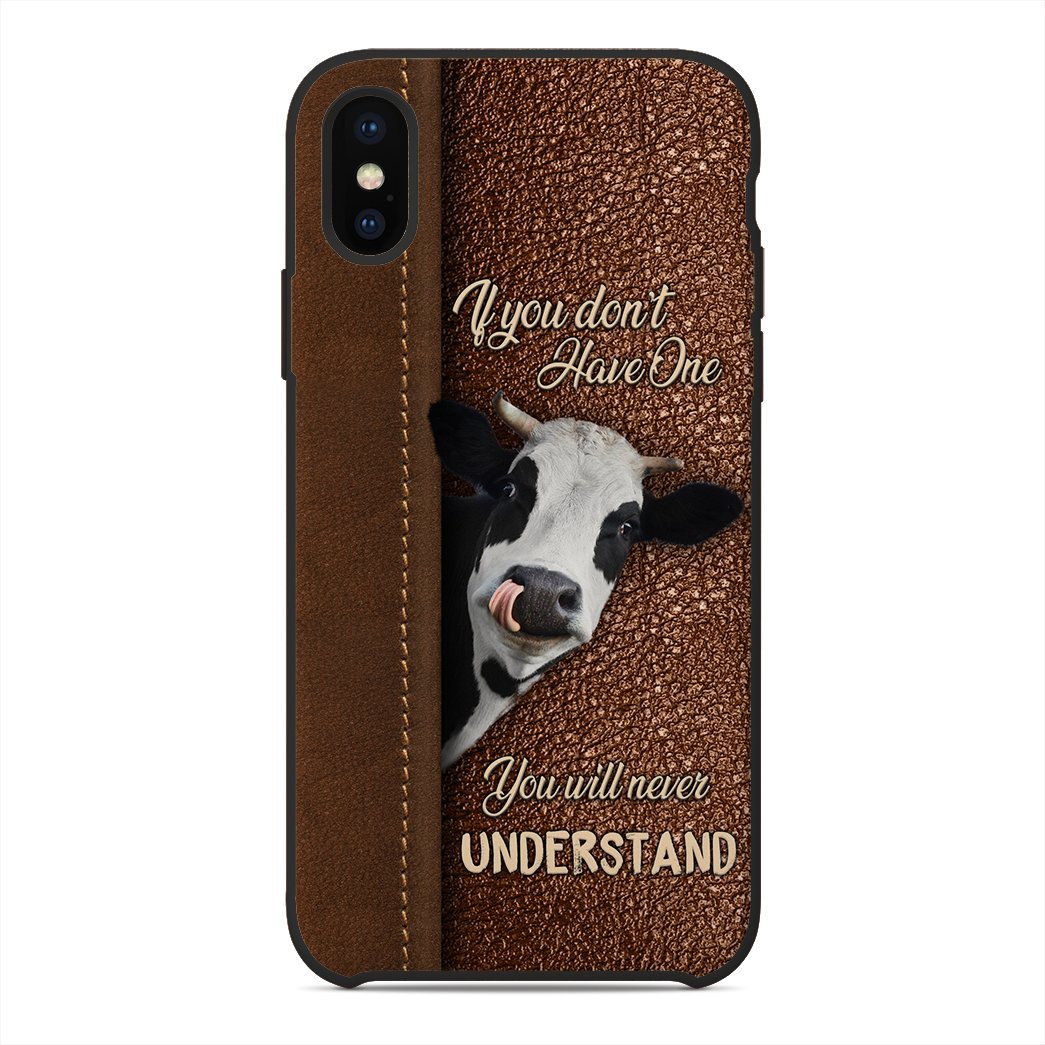 Gearhuman 3D You Will Never Understand Cow Phonecase GB08033 Glass Phone Case Iphone X