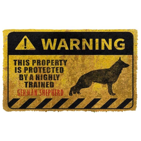 Gearhuman This Property Is Protected By A Highly Trained German Shepherd Doormat ZK0306211 Doormat Doormat S(15,8inchx23,6inch) 
