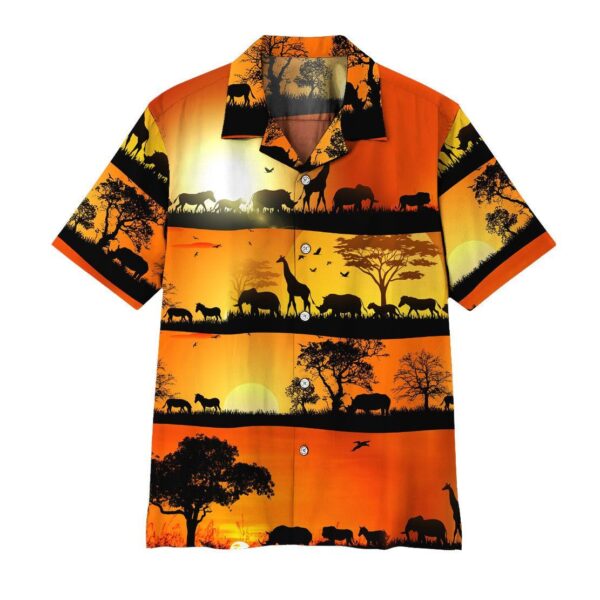 Gearhuman Wild Animals In Sunset Hawaii Shirt ZK30062110 Short Sleeve Shirt 
