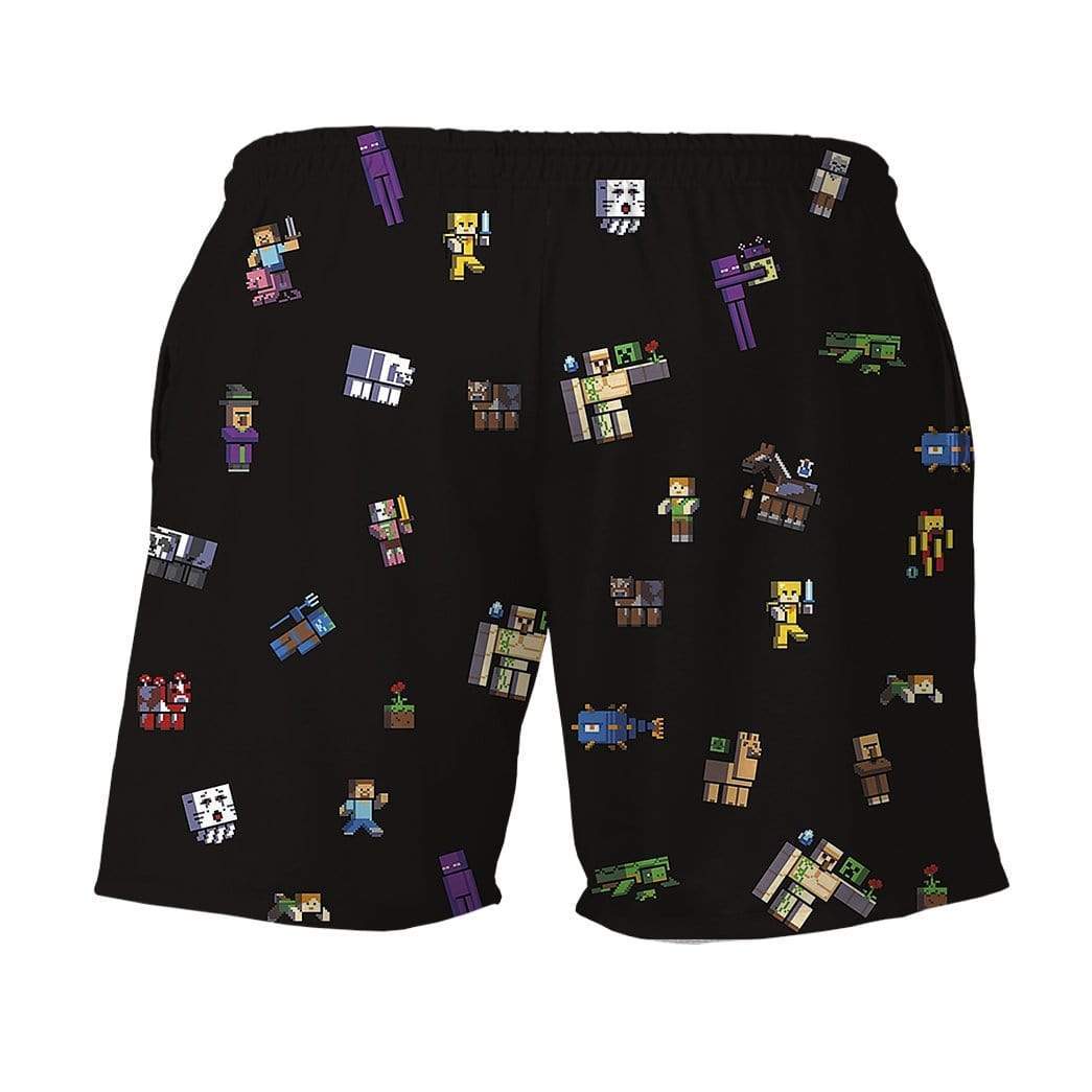 Gearhumans 2D Minecraft Characters Custom Beach Shorts GS100613 Men Shorts