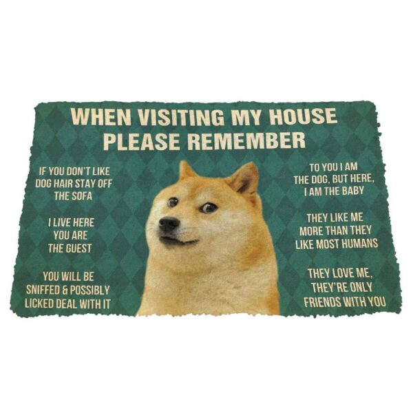 Gearhumans 3D 3D Please Remember Doges House Rules Custom Doormat GO17052120 Doormat