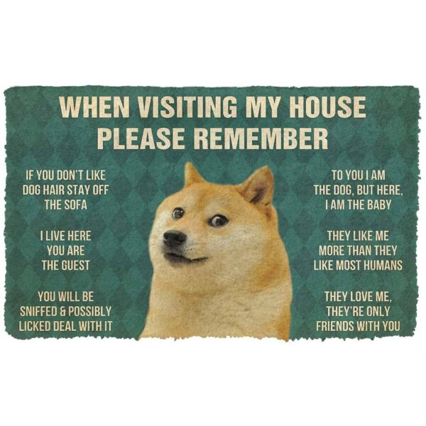 Gearhumans 3D 3D Please Remember Doges House Rules Custom Doormat GO17052120 Doormat Doormat S(15,8inchx23,6inch) 